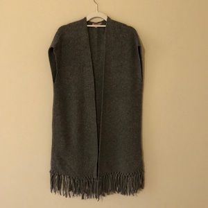 Calypso open vest with fringe